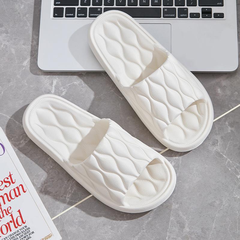 Тапочки женские домашние парные гостиничные для ванной комнаты нескользящие с толстой подошвой массажные комнатные летние прохладные тапочки мужские