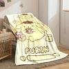 Cute yellow character with brown hat holding donuts, surrounded by sparkles. for all seasons blanket lunch break throw gift