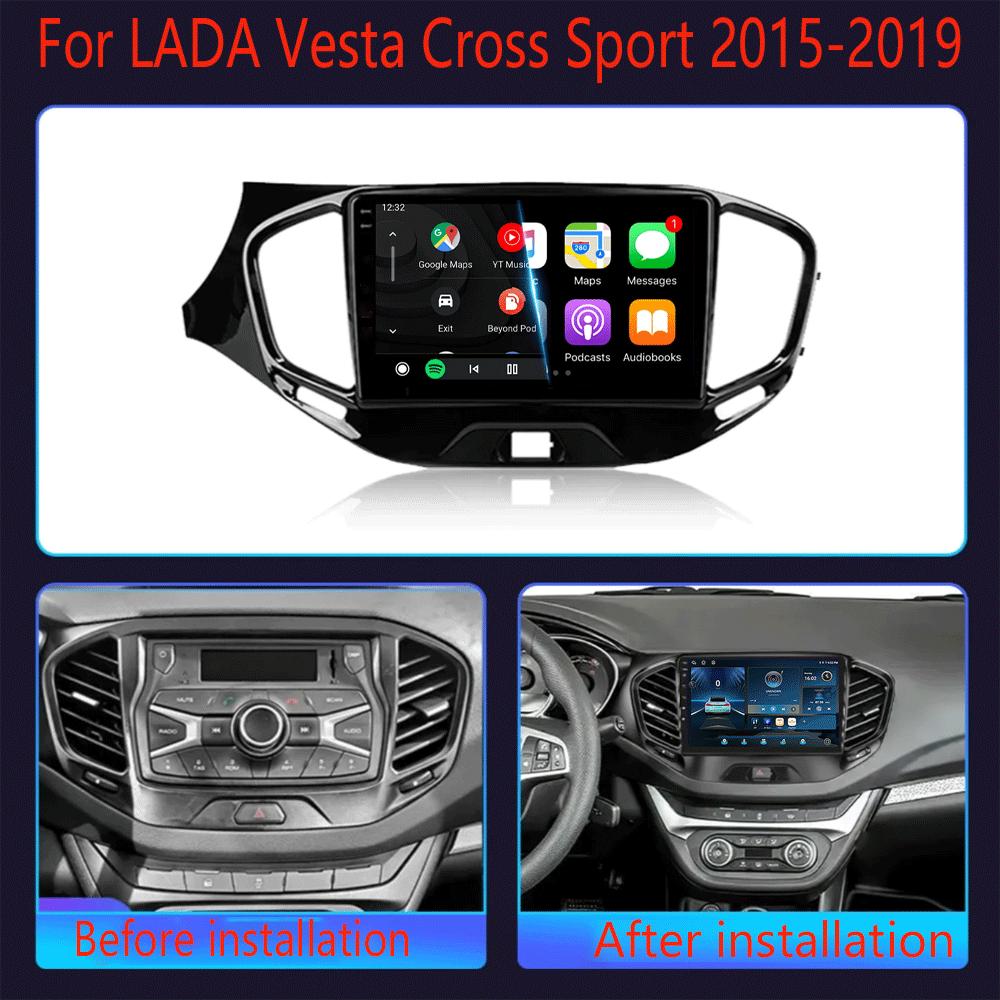 Для LADA Vesta Cross Sport 2015-2019 Беспроводная Carplay стереосистема с экраном 2DIN, Android 14, автомобильное радио, мультимедиа, навигация 4G