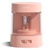 DELI Electric Pencil 3 Sharpening 5000 Long AA Large Clear Kids Gift 3 Sharpening Sharpener, Settings, Cuts, Life, Battery/USB Powered, Box, (Pink,