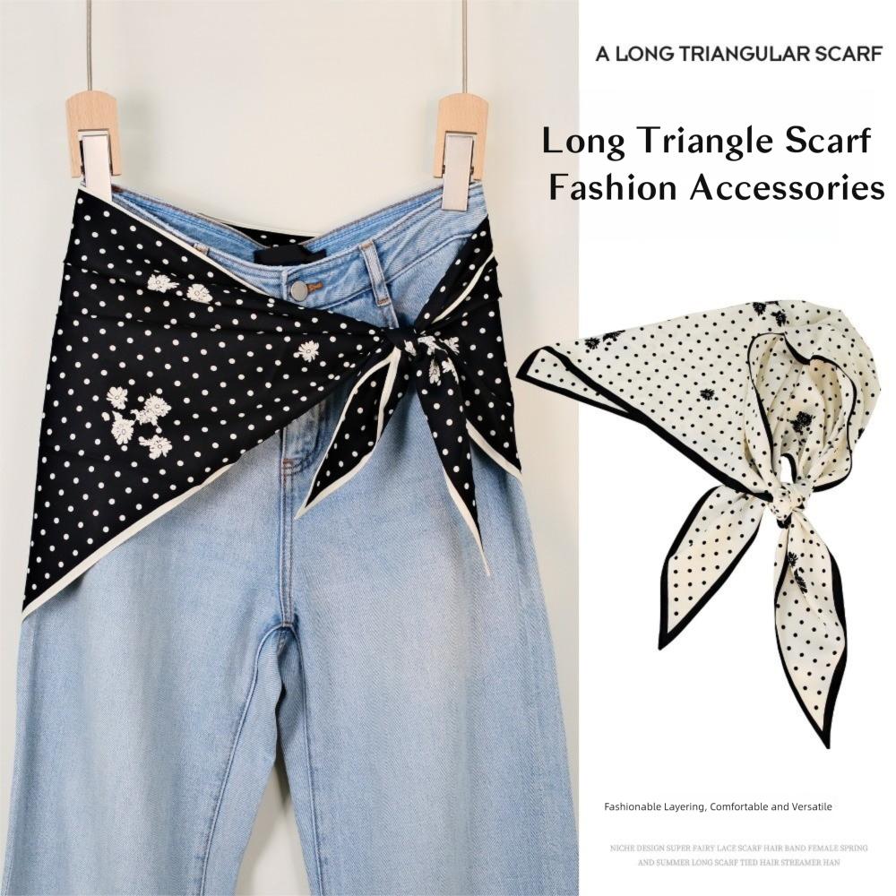 Polka Dot Daisies Scarf Advanced Shawl Trendy Hip Curtain for Women