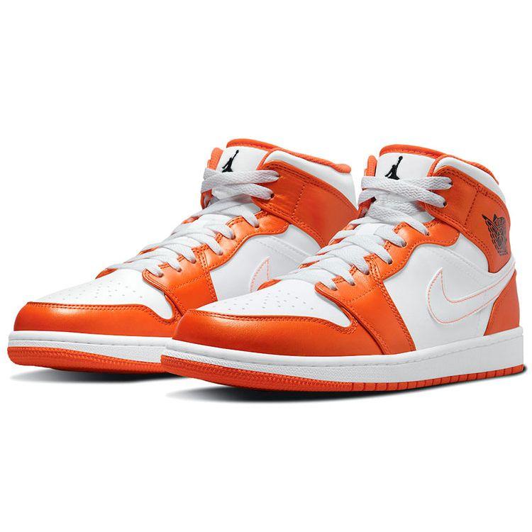 Air Jordan 1 Mid SE Electro Orange Men Sneakers Black White DM3531-800