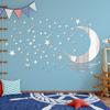 Звезда и Луна в воде Зеркальные настенные наклейки Детская комната Детское настенное украшение Ванная комната Водонепроницаемые влагостойкие наклейки