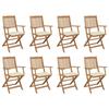 Day and Night - Day and Night Folding Garden Chairs 8 Units and Cushions Solid Acacia Wood