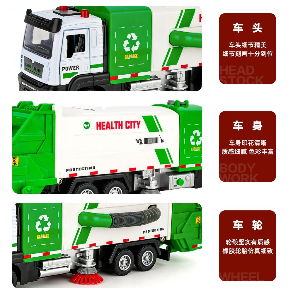 JPY2 Eagle Simulation Alloy Electric Vacuum Sweeper Garbage Sanitation Construction Vehicle Model Sound and Light Pull Back Toys