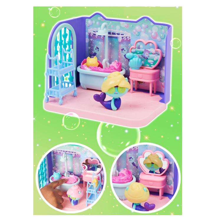 Gabby's Dollhouse Primp and Pamper Bathroom With Mercat Digure Kids Toy