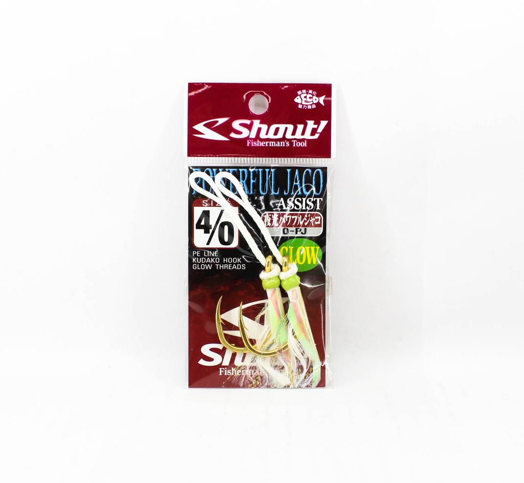 Shout 10-PJ Powerful Jaco Hook Rigged Assist Glow Size 4/0 (8407) DC