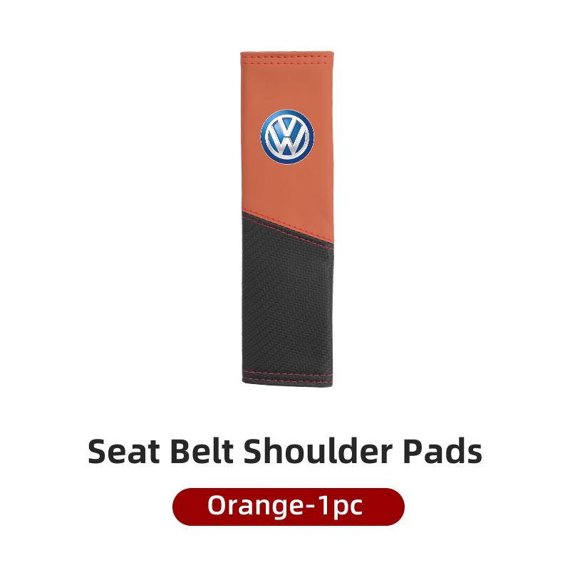 CUP1 Car Seat Belt Cover Safety Belt Two-colour Splicing Shoulder Protection Pads For VW Tiguan CC Jetta Polo Passat T-ROC Touareg