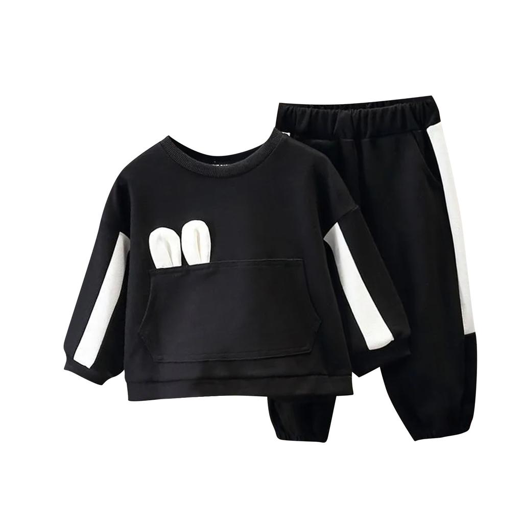 Весенне-осенний комплект для девочек, спортивные штаны с бантом, детский комплект из двух предметов