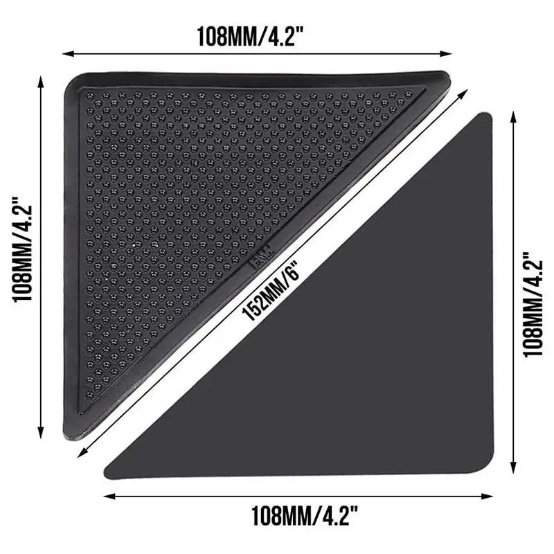 4Pcs/set Triangle Rug Gripper Anti-skid Rubber Washable Reusable Mat Non Slip Patch Tape for Tile Floors Carpets Corners Pad