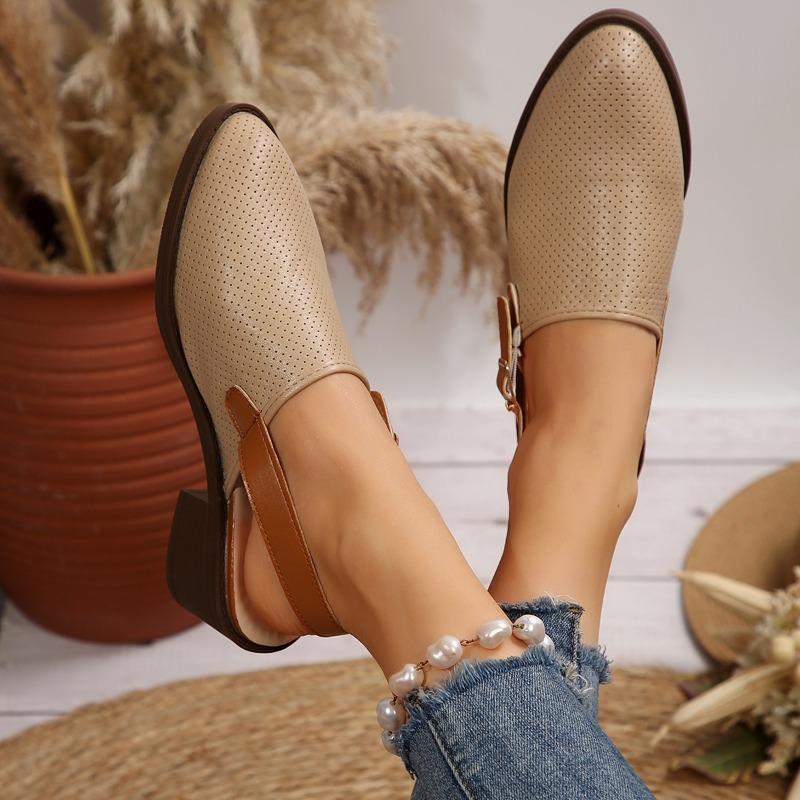 Fashion Spring New Sandals Women's Fashion Pointed Head Shallow Mouth Vent Anti-slip Wear-resistant High Heels