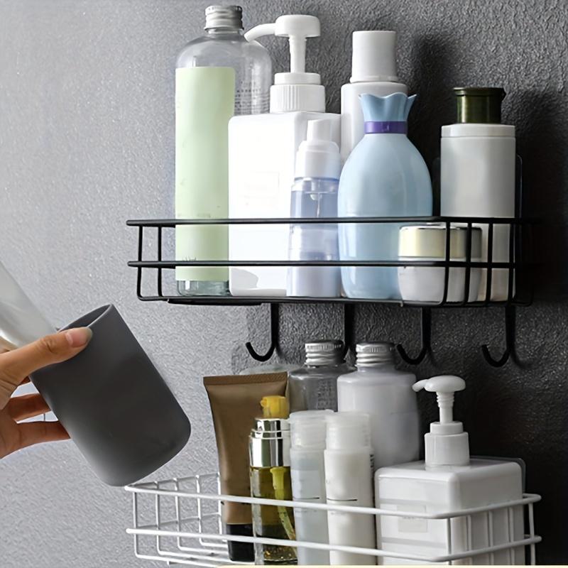 2 шт. стеллаж для хранения в ванной комнате, железная подвесная полка с крючками, перфорированный органайзер для кухни, спальни, офиса, ванной комнаты