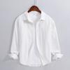 Long Sleeve 100cotton Man Shirts Spring and Summer Casual Tops Dress Shirt Lapel Collar Solid Color Button Shirt Simple Style Men Clothing