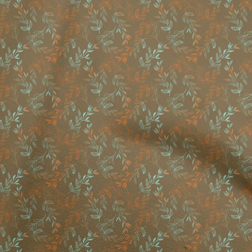 oneOone Cotton Flex Blue Fabric Leaves Sewing Craft Projects Fabric Prints By Yard 40 Inch