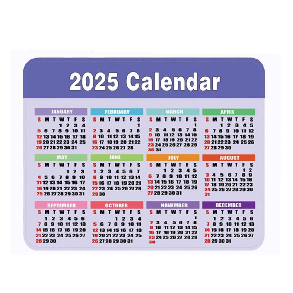 Коврик для мыши с календарем на 2025 год, резиновый, небольшой, офисный, коврик для мыши, новогодний, канцелярские принадлежности
