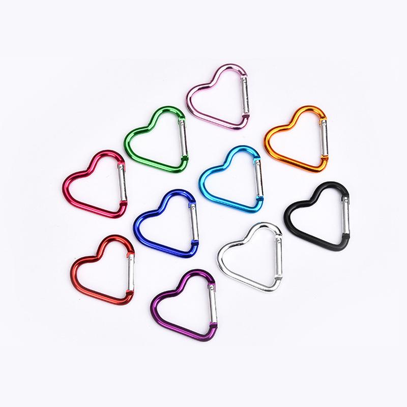 Алюминиевый карабин в форме сердца для рюкзаков и бутылок для воды