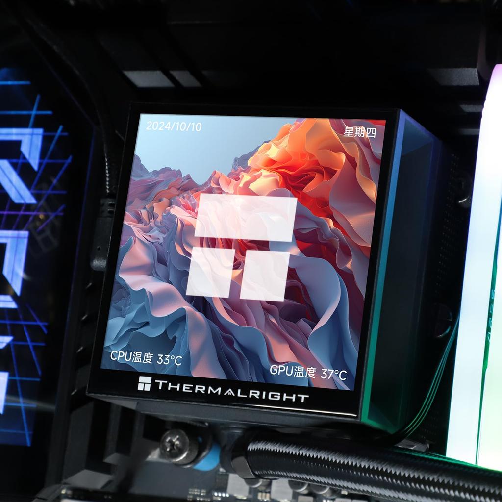 Thermalright Hyper Vision 360 UB ARGB Black AIO CPU Liquid for Magnetic Adsorption LCD for 480x480 Resolution Magnetic Panel Screen Black Cooler,