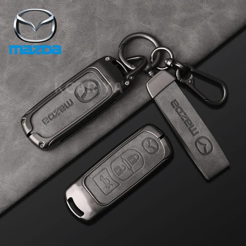 Кожаный чехол для ключа от машины Mazda 2 3 6 Axela Atenza CX-5 CX5 CX-3 CX-7 CX8 CX-9 2016 2017 2018 2/3 кнопки авто сумка