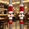 Soft Knitted Handle Sleeves Christmas Fridge Cover, Refrigerator Sleeve, Santa Snowman Elk Cute Cartoon Cover for Microwave Oven Dishwasher