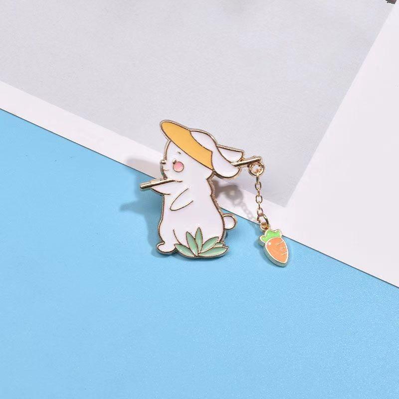 Kawaii значки с изображением котенка для рыбалки, цельнометаллические броши с мультяшным котом, украшения для одежды, школьная сумка, булавки для косметички