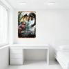 Металлическая жестяная табличка Monster Hunter World, винтажная сцена битвы с монстрами, плакат в рамке для декора стены дома, бара, мужской берлоги, клуба, ресторана