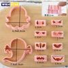 10PCS 3D Funny Ghost Design Cookie Cutting Mold Halloween Cookie Cutters DIY  Chocolate Cake Fillings Cake Decoration Candy Clay
