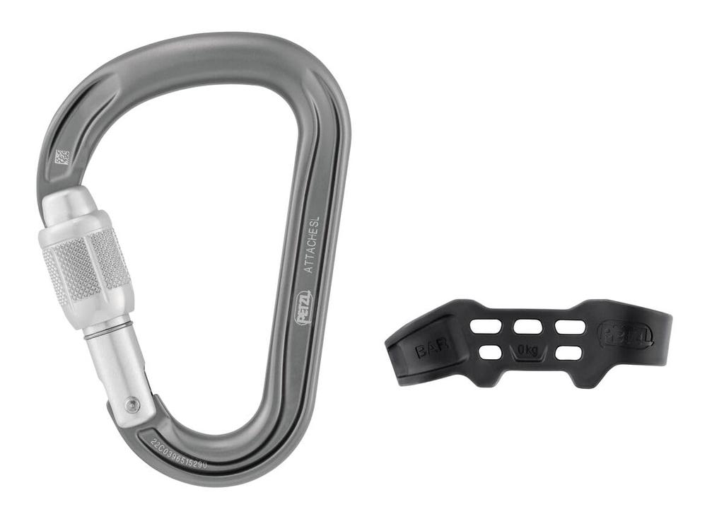 Карабин для скалолазания Petzl M038CA00 Attache Bar с винтовым фиксатором и планкой (ПЕТЦЛ) Антиреверс [Предмет]