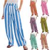 Женские полосатые брюки с кулиской и широкими штанинами 2024 - Заниженная талия, свободный крой с карманами