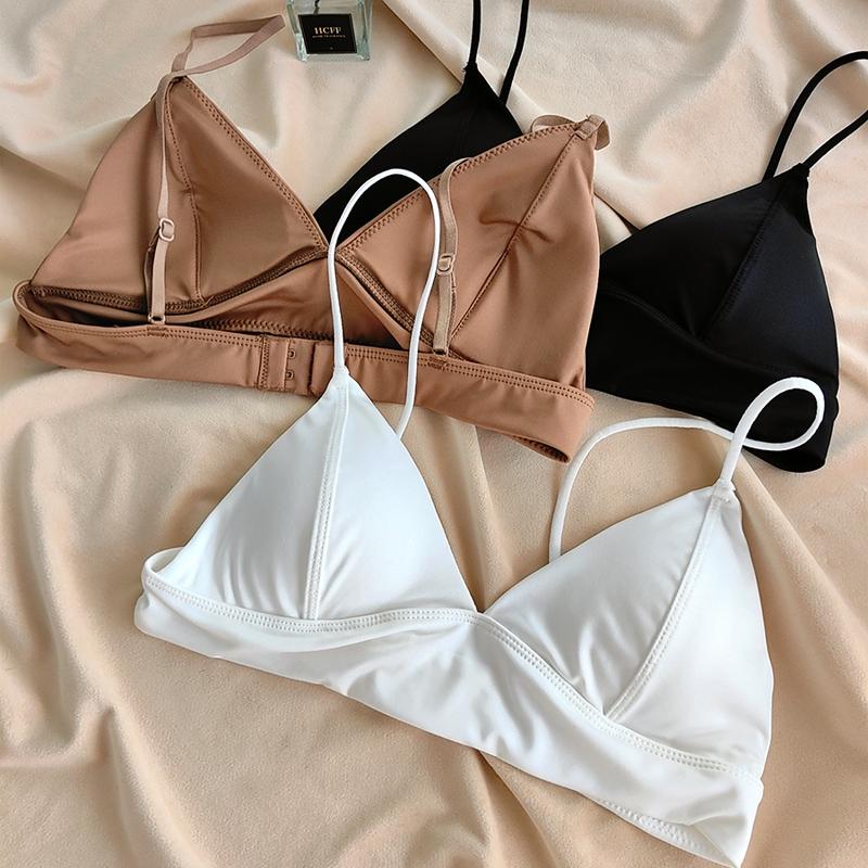 Сексуальное женское нижнее белье с леопардовым принтом, бюстгальтер с треугольными чашками, классическое бесшовное нижнее белье с открытой спиной, французский глубокий V-образный вырез, беспроводной бюстгальтер