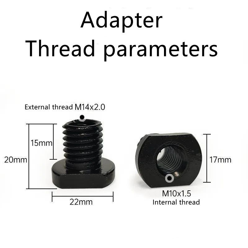 100styleM10 Адаптер для Угловой шлифмашины, Внутренняя резьба M10 на Внешнюю M14, Хвостовик-соединитель, Полировальный винт, Соединительный стержень, 1 шт. для Электроинструментов