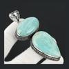 Амазонитовый драгоценный камень ручной работы, стерлинговое серебро 925 пробы, ювелирный кулон, двойной камень, антикварный кулон, натуральный амазонитовый драгоценный камень, кулон для подарков