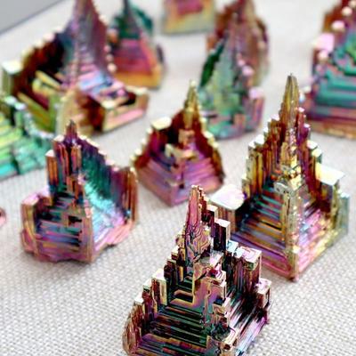 Ручная работа Натуральный Биcмутовый Рудный Камень Поделки Странные Каменные Украшения Сувениры Подарки