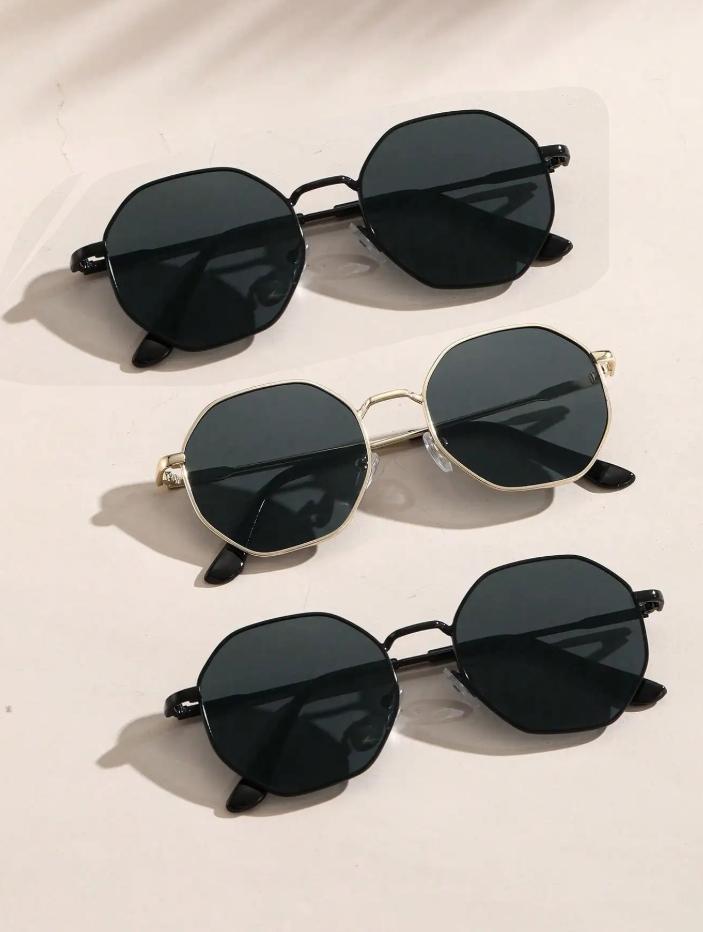 1/2 Pcs Metal Geometric Round Frame Fashion Sunglasses For Vacation Decors Photo Props