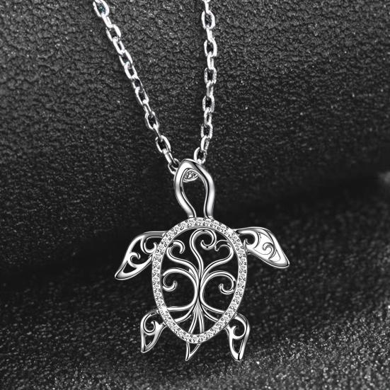 Полая necklaces Черепаха Морская Удача Долголетие Черепаха Кулон Ожерелье Сверкающий Стразы Ожерелье Украшение Подарок Ей Жене Подруге