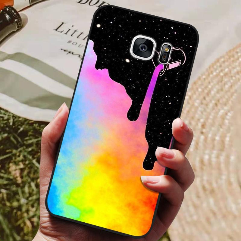 Силиконовый чехол для Samsung Galaxy S7 Edge с милым узором, мягкая TPU накладка для телефона для Samsung Galaxy S6 S7 S 7 Edge, задняя крышка, бампер