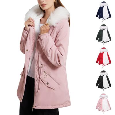 Женское зимнее теплое пальто с капюшоном и воротником из бархата, большой размер, свободная и удобная хлопковая куртка