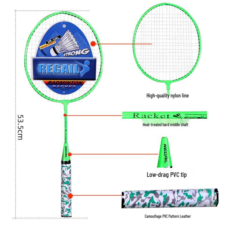 WEZHO Fluorescent Kids Badminton Racket Set with 2 Balls