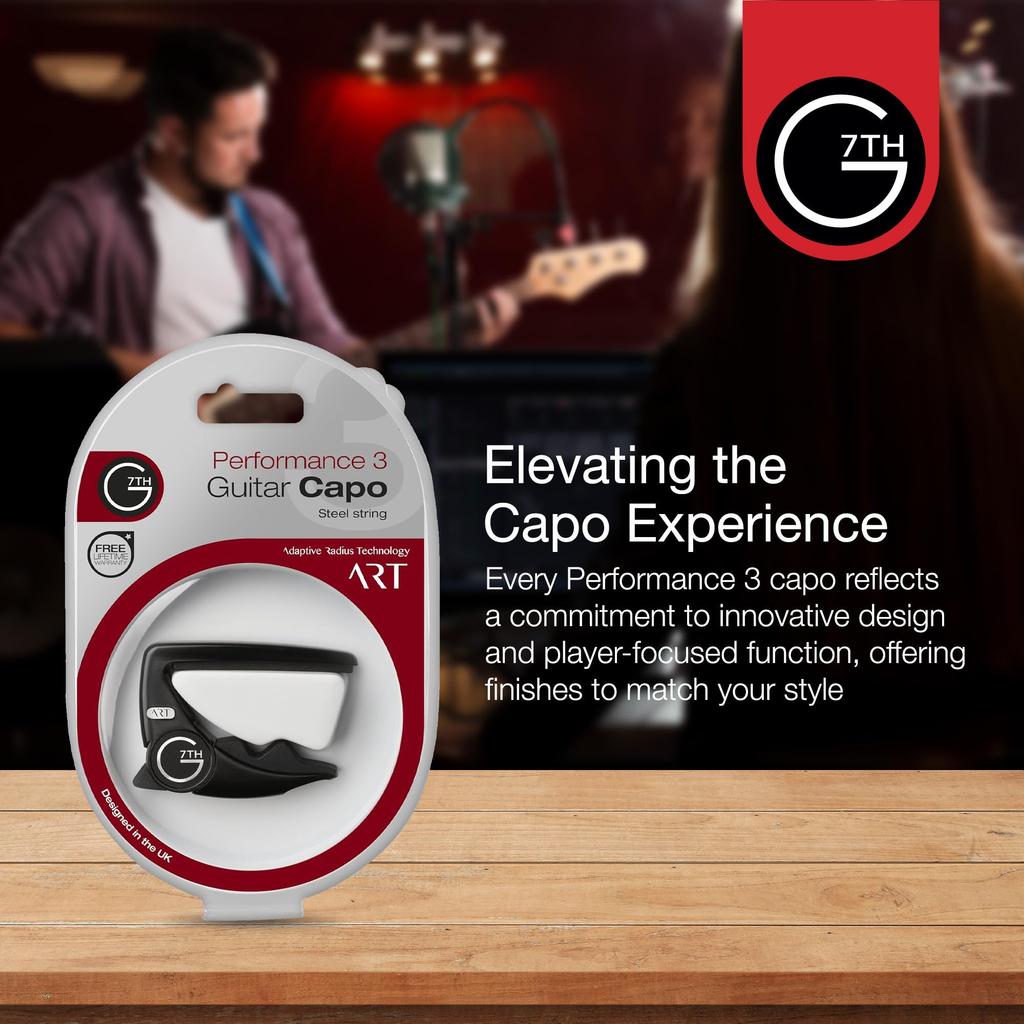 G7TH PERFORMANCE 3 ART CAPO Capo for Black [Officially Imported] 6-String Acoustic/Electric Guitars, (6-STR BLACK)