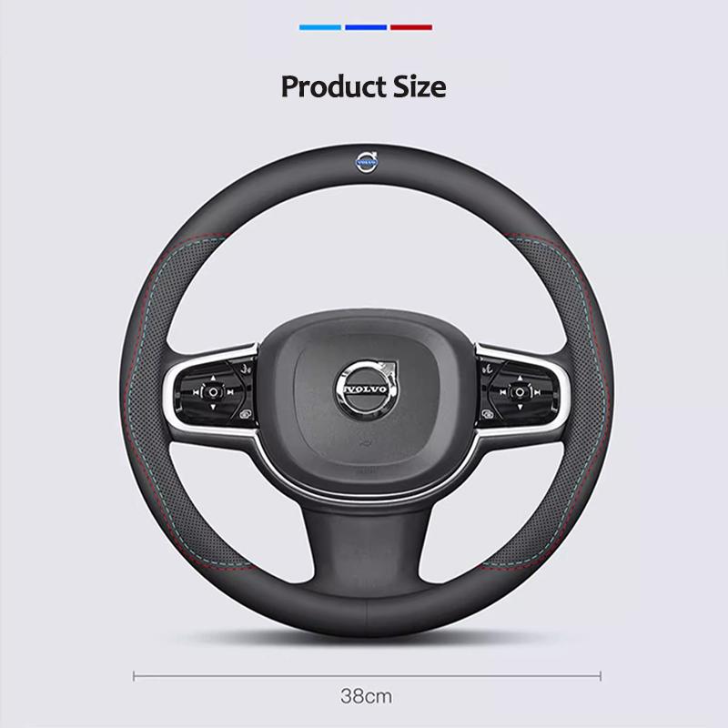 msbn8 Car Leather Non-slip Steering Wheel Cover For Volvo V60 V40 XC90 S60 C30 XC60 V50 V70 Olestar AWD XC40 Auto Interior Accessories