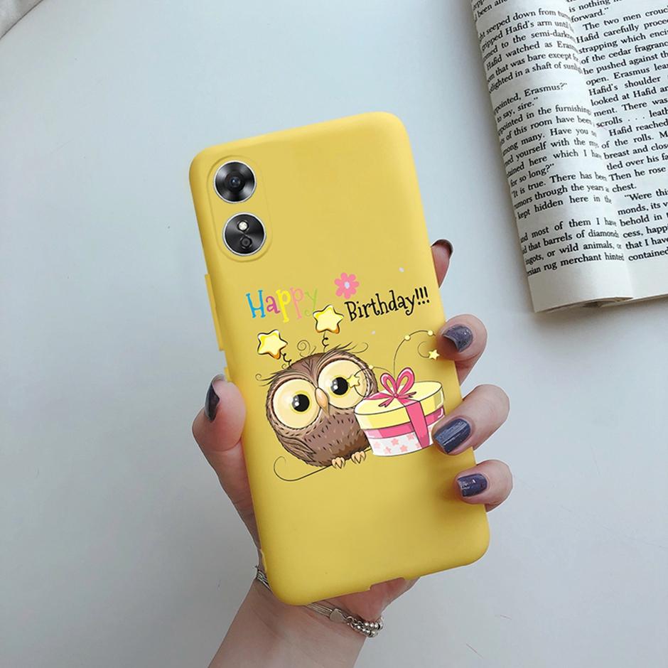 For OPPO A17 Phone Case CPH2477 Flower Butterfly Casing TPU Soft Silicone Back Cover for Oppo A17 A 17 Shell OppoA17 Bumper Capa