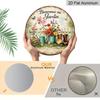 2D Flat - 1pc Round Aluminum Sign, Vintage Plaque about "Welcome to The Garden", French Garden Floral & Butterfly Wall Plaque, Rustic Watering Can