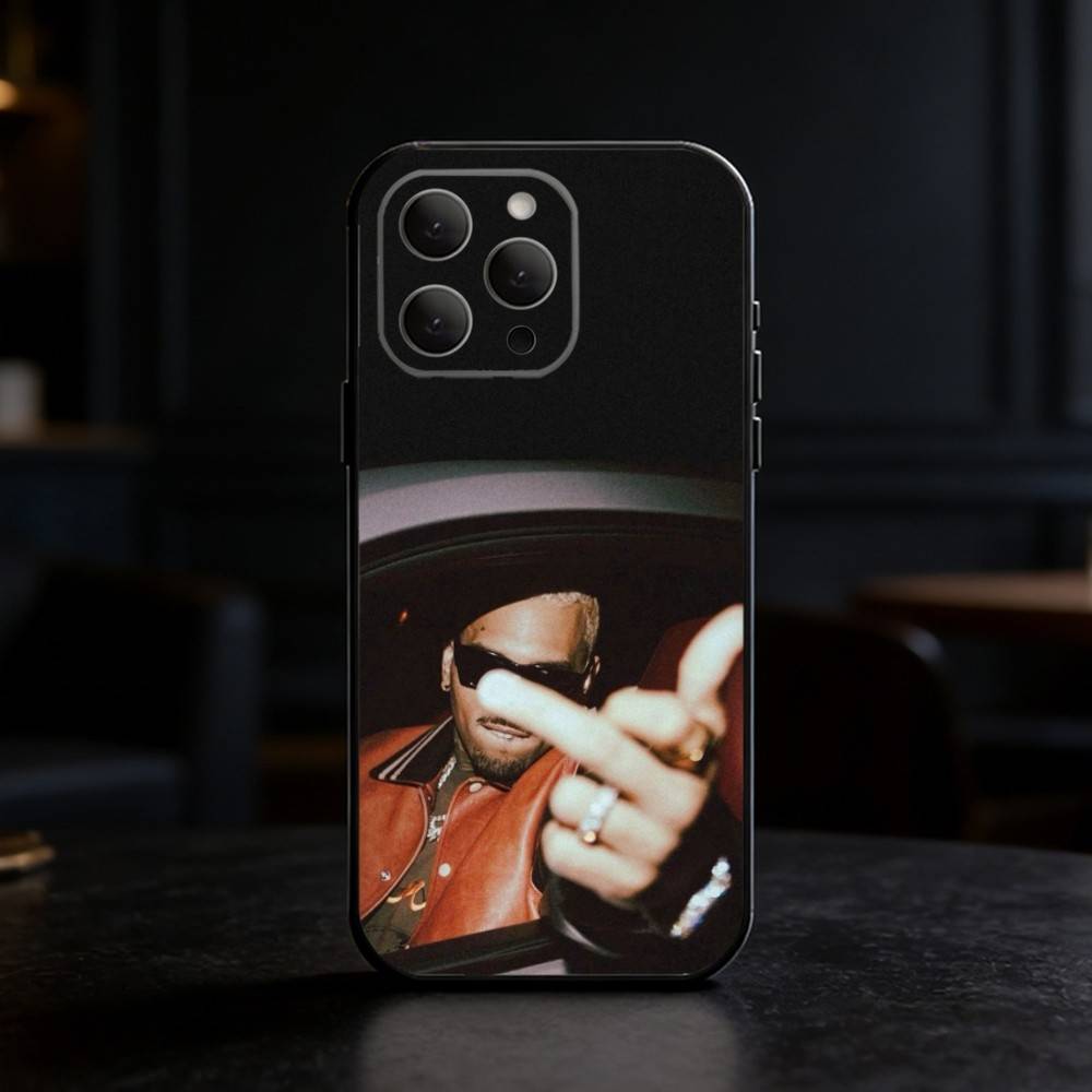 C-Chris Brown A-American Rapper Phone Case For iPhone 17,16,15,14,13,12,11 Plus,Pro Max,SE4Soft Silicone Black Cover