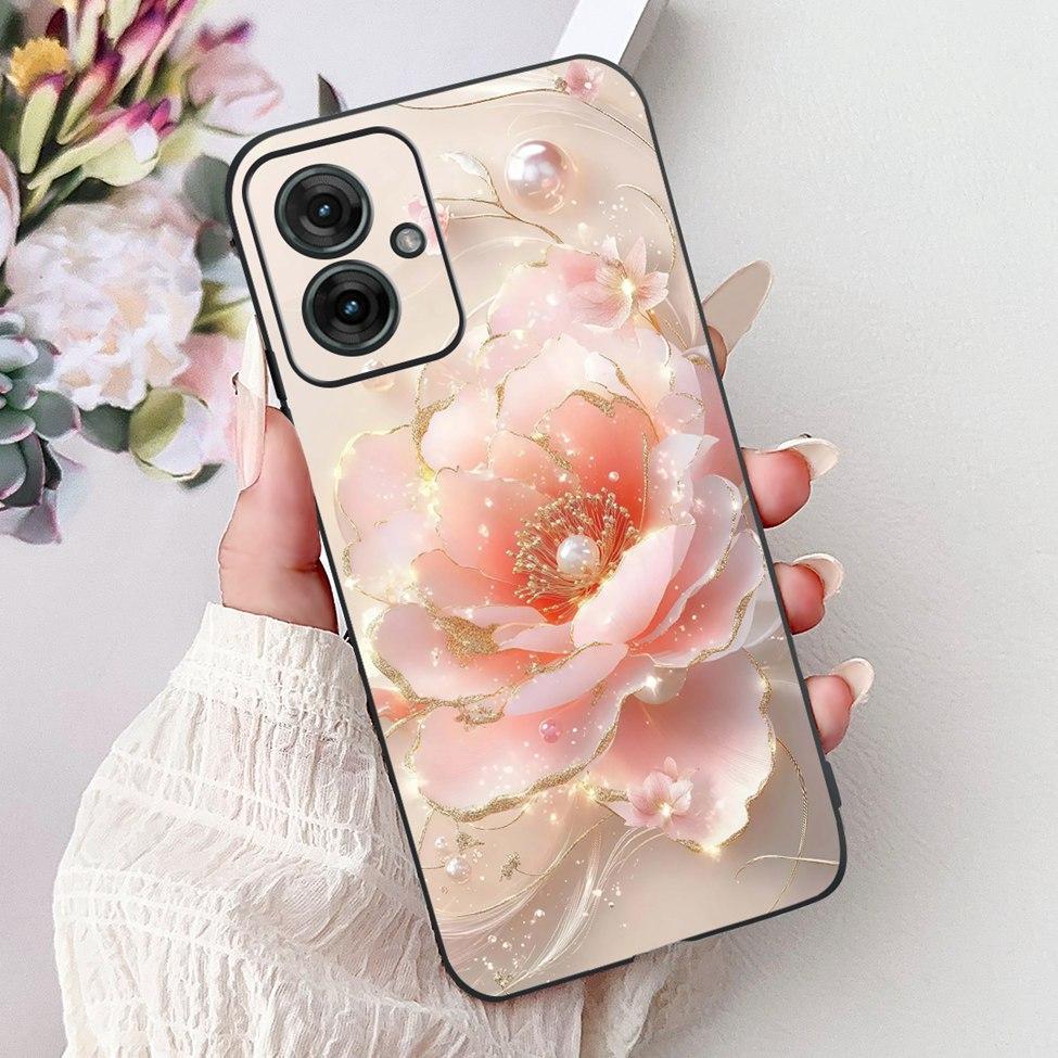 For Motorola Moto G55 Case Silicone Cute Cat Fashion Flowers Cool Painted Cover For Motorola G55 Moto G55 Phone Case XT2435-2