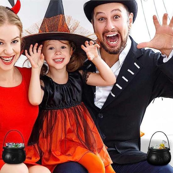 Ведерко для сладостей на Хэллоуин с ручкой, многофункциональный держатель для сладостей на Хэллоуин, ретро-котелок для сладостей для детей, выпрашивающих сладости