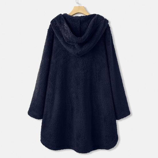 Women Winter Coat Thick Warm Thermal Long Sleeves Buttons Plush Butterflies Cozy Cat Pattern Winter Hoodie Coat for Outdoor