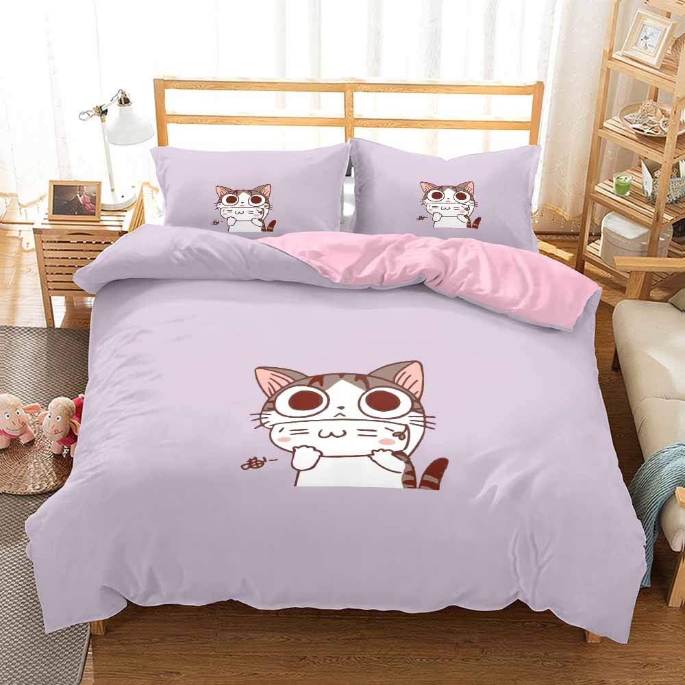 Набор пододеяльников Chi'S Sweet Home с котиками, Милый кошачий пододеяльник для девочек, Комплект постельного белья, Чехол на одеяло для мальчиков, девочек, детей, подростков