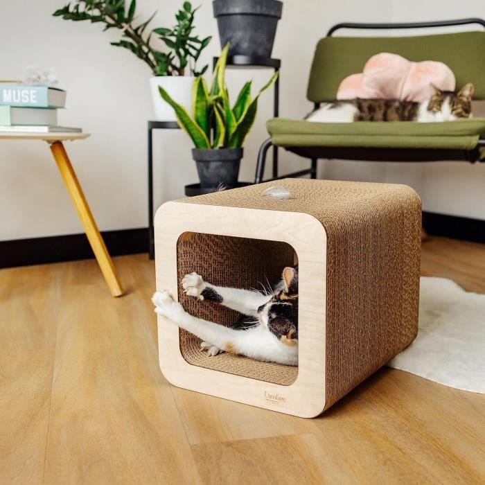 Когтеточка для кошки - CREATIVE PETS - Картонный домик - 37 x 30 x 30 см - Коричневый - Прочный