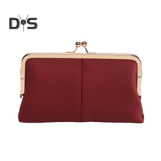 Женский клатч-кошелек, винтажный клатч с замком-поцелуем, дорожный кошелек из натуральной кожи с отделениями для нескольких карт, держатель для карт для свиданий, вечеринок, шопинга