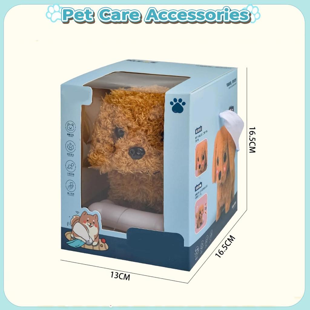 Pop Meow 2025 New Simulation Pet Dog Plush Toy, Interactive Robot Toy Multifunctional Educational Toy with Voice and Action Functions, Role-Playing