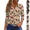 Women's Fashion Casual Three-quarter Sleeve Christmas Print Top